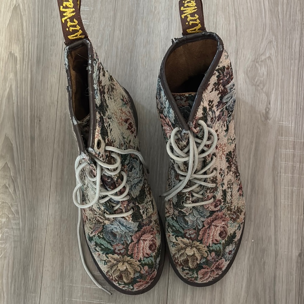 Dr. Martens Multicolor Floral/Tapestry Combat Boots